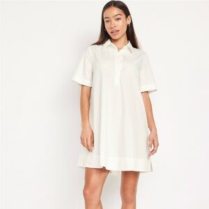 Short-Sleeve Mini Shirt Dress